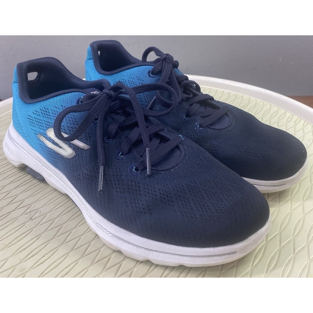 Skechers Go Walk Air Cooled Mem. Foam Womens Navy&Teal Sneakers Athletic Shoe 8M